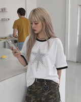 (UNISEX) Cutting Star Double Sleeve Tee