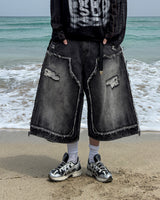 NOX Carpenter Raw-Cut Bermuda Denim