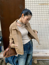 Hollow Shoulder Slit Point Long Sleeve T-Shirt