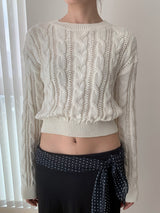 Baby Blue Twisted Long Sleeve Knitwear