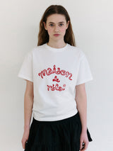 メゾン ド ロラ アウトライン Tシャツ ホワイト