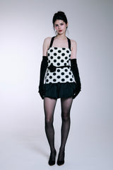 Midnight Bloom Dress (Ivory Dot)