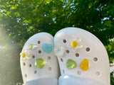 [Made shoes parts set]smile daisy flower(8pcs)