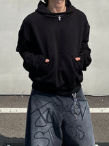 Louis High-Neck Muji Cropped Hoodie 3C