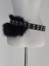eyelet fur belt (2color)