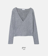 LPコジーVネックラップニット(3color)