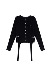 BELT-STRAP CARDIGAN BLACK