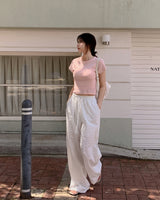 Fore eyelet banding pants