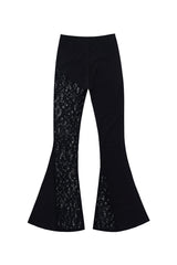 LACE BOOTS CUT PANTS #BLACK