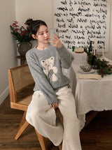 #Teddy Bear Ribbon Loose Knit (3color)