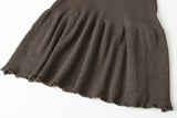 Scoop knit dress - brown