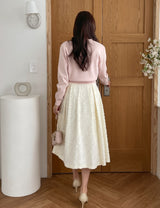 26SS★ Sotime Tassel Jacquard Flared Skirt