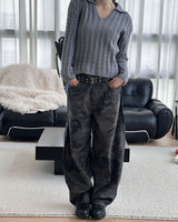 [F/W] Cable v neck kara crop knit(4color)
