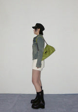LOOK STITCH SUEDE CHAIN BAG (4COLORS!)