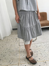Tane Tiered Layered Midi Skirt