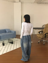 オーバーユニセックスデニムパンツ(1color)