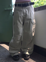 Thunder Pigment Washing Wide Cargo Long Pants