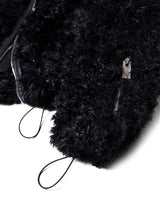 FAUX FUR MULTI ZIPPER BLACK JACKET