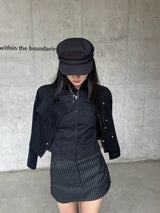クラシックノエアメタルボタンブラックループセイラーキャップ (Black)