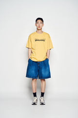 25SS WIDE BASIC DENIM SHORT PANTS BLUE
