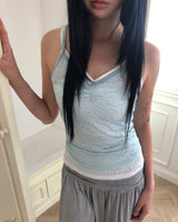 メリンレースストラップスリーブレストップ