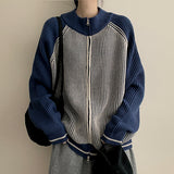 Mint Leglan Color Two Way Knit Zip-Up