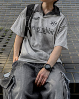 Daily Dirty Washing Collar Short-Sleeved T-shirt