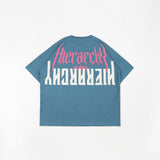 HIERARCHY STUDIOS Unruled - ブルーミラーワイドオーバーサイズTシャツ