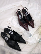 Ribbon Corset Slingback Heels