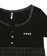 Check Sleep Long Sleeve / Black