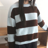 Crying  Buckle Stripe Round Knitwear
