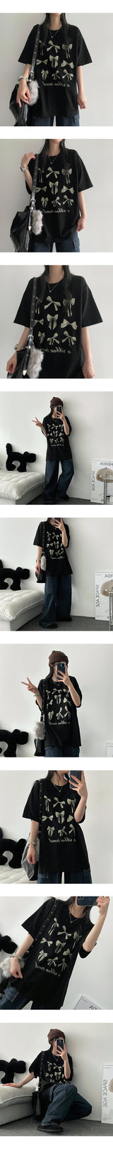 Rotan Ribbon Short-Sleeved T-Shirt