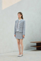 CHERISH TWEED SKIRT PANTS / SKY BLUE