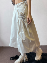 Muti Shirring Pocket H-Line Long Wide Skirt 4color