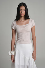 Fairy Lace layered Top, Milk Beige