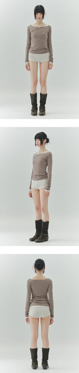 LOWER BOATNECK TOP cocoa
