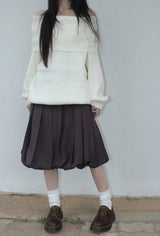 cream off-shoulder knit