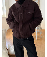 [F/W] Wool padding knit trucker jacket(4color)