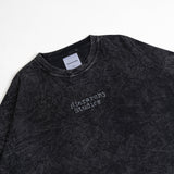 HIERARCHY STUDIOS TYPEWRITER - ウォッシュドブラックタイプライターロゴワイドTシャツ