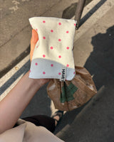 ドット フラットポーチ - ピンク, Mサイズ