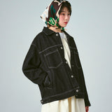 [UNISEX] Stitch Washing Denim Jacket