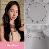 [Aespa Karina Necklace] Little Stars Choker Necklace - Silver Color