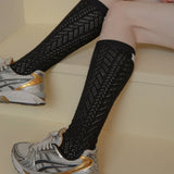 CROCHET LACE KNEE SOCKS (BLACK)