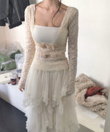 tiaz of long chiffon drop asymmetric sk