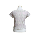 (2color) Flower Lace Crop Short Sleeve Tee