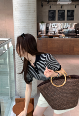 Lloyd Bamboo Rattan Shoulder Bag / 2 colors