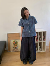 [unisex] ハシンデニムストリングワイドパンツ