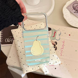 Stripe Fruit Wrist Strap iPhone Case