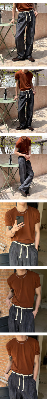 [S/S] クーリングライクニットハーフTシャツ(10color)