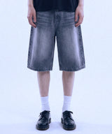 Basic Washing Bermuda Denim Pants - 2COLOR